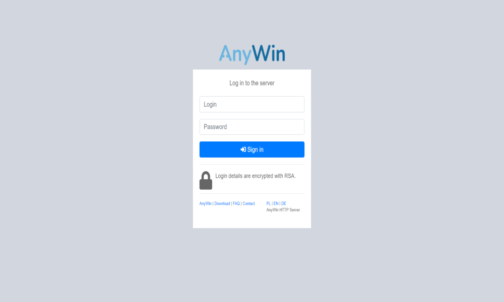 AnyWin Login